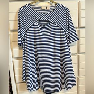 Chico’s blue and white strip blouse